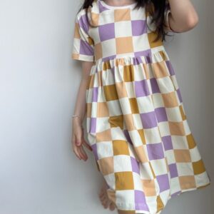 Sommerkleid mit Pastell Karos für Kinder