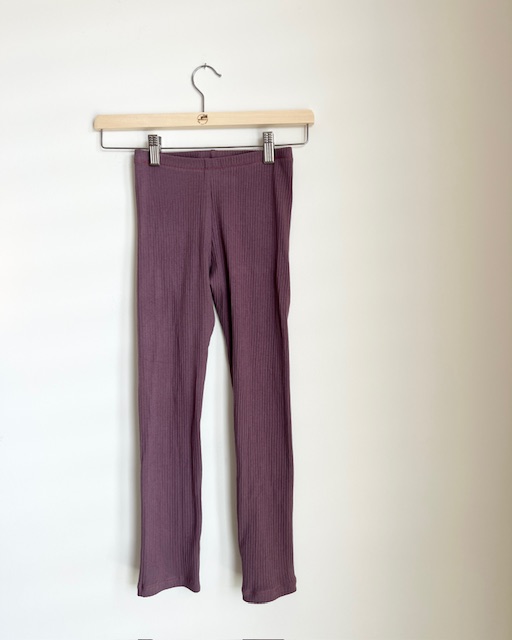 Leggins für Mädchen aus Baumwolle in Pflaumen Farbe