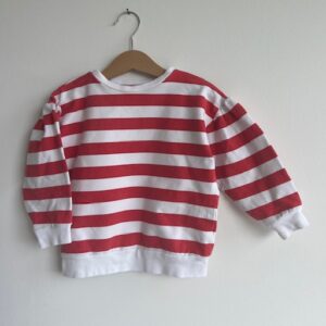 Weiss-rot gestreiftes Sweatshirt